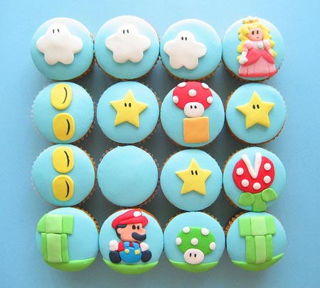 cakes pictures. Mario and Pacman cup cakes!