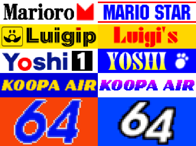 mario kart 64 removed logos