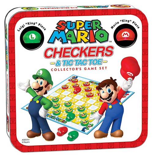 Super Mario Checkers and Tic Tac Toe Board Game
