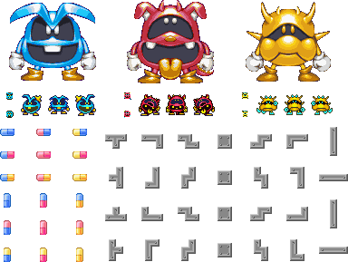 Tetris and Dr. Mario Sprites SNES / Super Nintendo