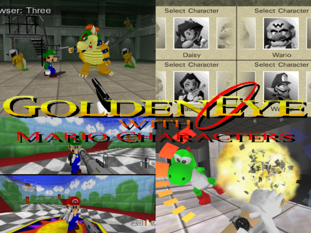 GoldenEye 007: Mario 64 Peach's Castle Mod Gameplay 