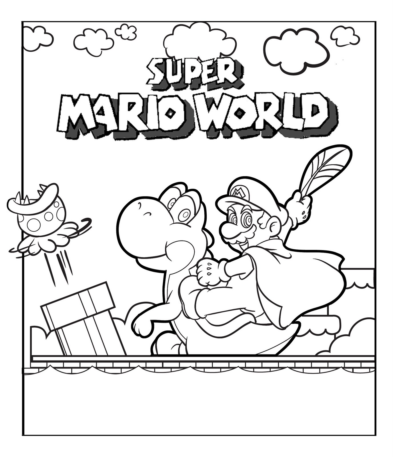 paper mario characters coloring pages